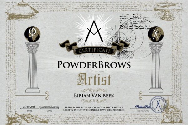 Bibian_Van beek_PowderBrows_Certificate